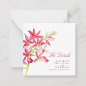 Mariage rouge orchidée détails pratiques carte de (Devant)