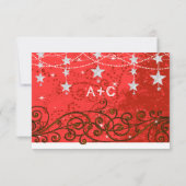Mariage rouge plus léger sous les étoiles RSVP (Dos)