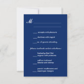 Mariage royal bleu RSVP (Dos)