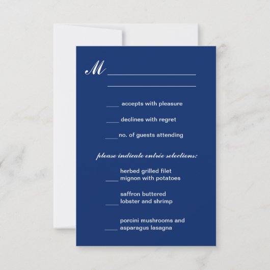 Mariage royal bleu RSVP (Dos)