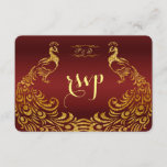 Mariage Royal Burgundy Gold Peacock RSVP<br><div class="desc">Unique Design featuring Royal Burgundy Gradient background and abstract Gold Sparkling Peacocks for your special wedding event. C'est It qui veut le style de l'art de l'art. C'est différent ! Personalize with your own information. If you need to move the text, or change the size, font, or color, click Customize...</div>