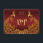 Mariage Royal Burgundy Gold Peacock RSVP<br><div class="desc">Unique Design featuring Royal Burgundy Gradient background and abstract Gold Sparkling Peacocks for your special wedding event. C'est It qui veut le style de l'art de l'art. C'est différent ! Personalize with your own information. If you need to move the text, or change the size, font, or color, click Customize...</div>