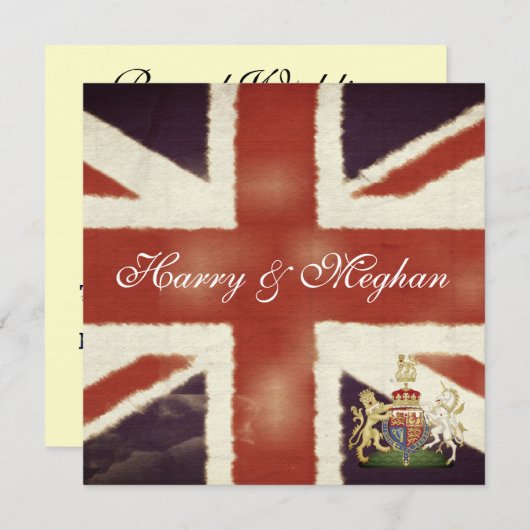 Mariage royal Harry & Meghan Invitation de la fête (Devant / Derrière)