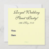 Mariage royal Harry & Meghan Invitation de la fête (Dos)