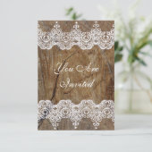 Mariage Royal Invitation Rustique Burlap & Dentell (Debout devant)