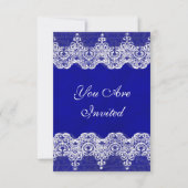 Mariage Royal Invitation Rustique Burlap & Dentell (Devant)