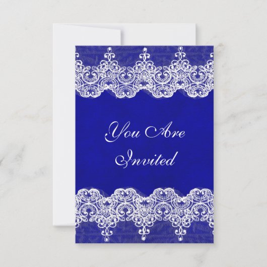 Mariage Royal Invitation Rustique Burlap & Dentell (Devant)