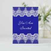 Mariage Royal Invitation Rustique Burlap & Dentell (Debout devant)