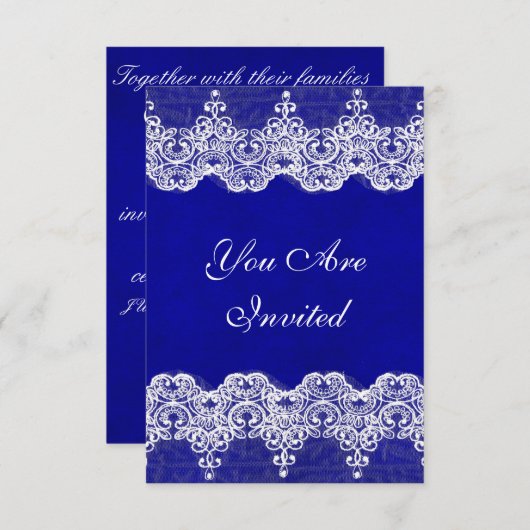 Mariage Royal Invitation Rustique Burlap & Dentell (Devant / Derrière)