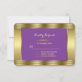 Mariage Royal Mariage violet et or RSVP (Dos)