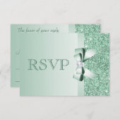 Mariage RSVP à la menthe, à la botte et au diamant (Devant / Derrière)