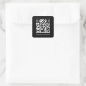 Mariage RSVP Ajouter votre code QR Sticker noir (Sac)
