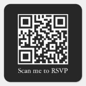 Mariage RSVP Ajouter votre code QR Sticker noir (Devant)