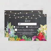 Mariage RSVP Aloha Cartes Tropicales Invitations (Devant / Derrière)