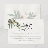 Mariage RSVP aquarelle fleurs botaniques (Devant / Derrière)