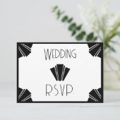 Mariage RSVP Art Déco Noir Et Blanc (Debout devant)