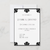 Mariage RSVP Art Déco Noir Et Blanc (Dos)