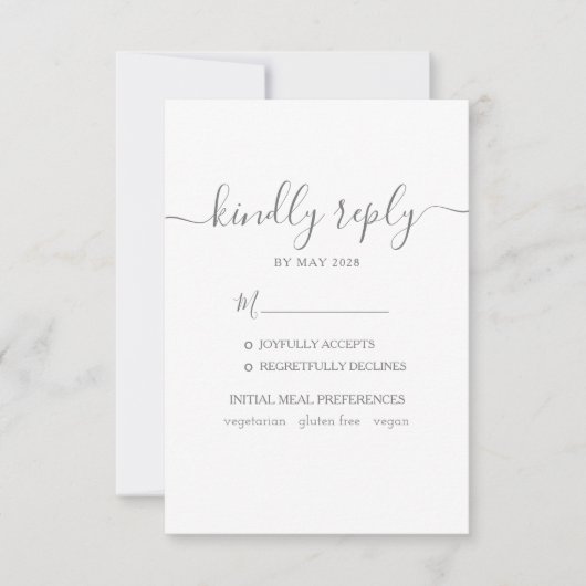 Mariage RSVP avec choix de repas (Devant)