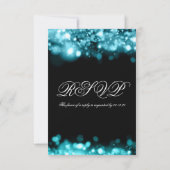 Mariage RSVP Avec Lumières Menu Turquoise (Dos)