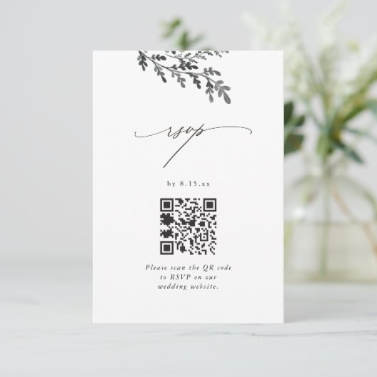 Mariage RSVP avec QR Code et photo (Debout devant)