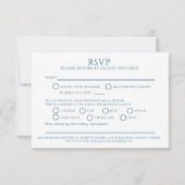 Mariage RSVP bleu à feuille dessinée à la main (Dos)