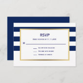 Mariage RSVP Bleu Bleu Marine (Devant / Derrière)