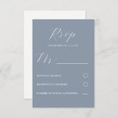 Mariage RSVP bleu et blanc simple (Devant / Derrière)