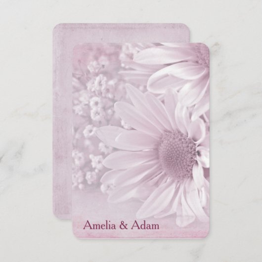 mariage RSVP blush daisy bouquet (Devant / Derrière)