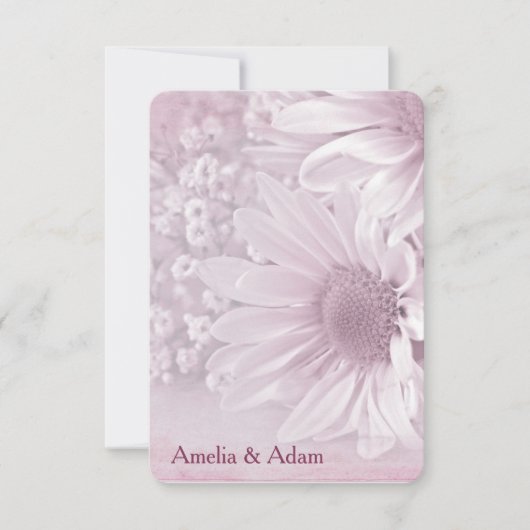 mariage RSVP blush daisy bouquet (Devant)
