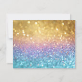 Mariage RSVP Bokeh Movie Billet Style Gold Aqua (Dos)