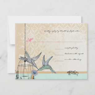 Mariage RSVP Cage à Oiseaux Fantaisiste Vintage