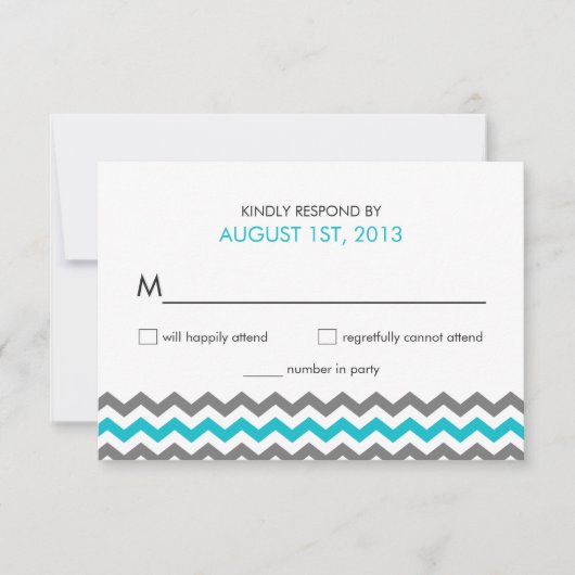Mariage RSVP Chevron Zigzag Répondre Cartes (Devant)
