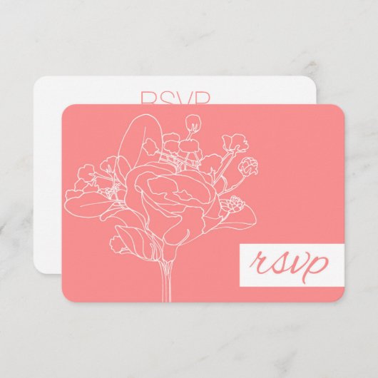 Mariage RSVP (Corail) (Devant / Derrière)