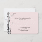 Mariage RSVP de Birch Trees Rose Blanc (Devant)