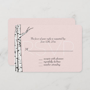 Mariage RSVP de Birch Trees Rose Blanc