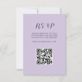 Mariage RSVP de code QR simple et violet (Devant)