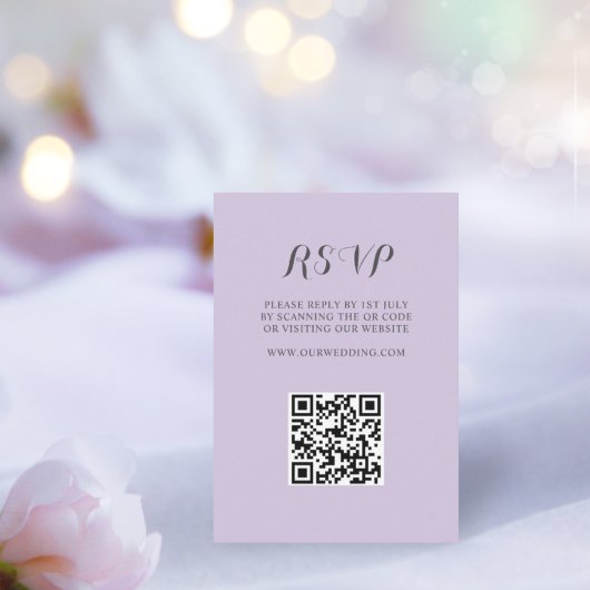 Mariage RSVP de code QR simple et violet