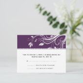 Mariage RSVP de fleurs violettes et blanches (Debout devant)