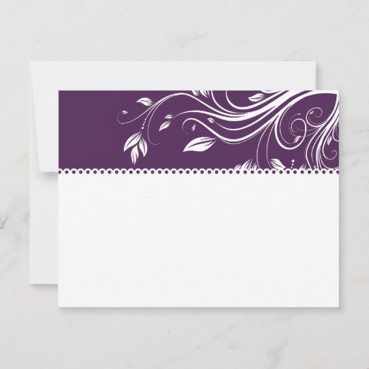 Mariage RSVP de fleurs violettes et blanches (Dos)
