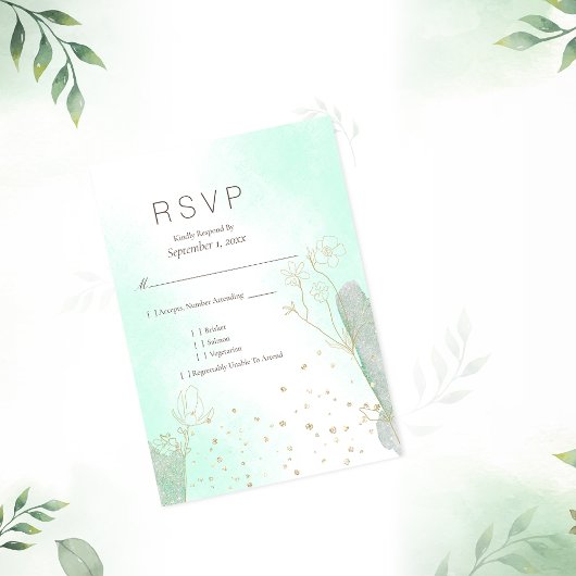 Mariage RSVP  de Parties scintillant végétale vert