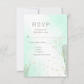 Mariage RSVP  de Parties scintillant végétale vert (Devant)