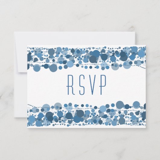Mariage RSVP Dots modernes Bleu (Dos)