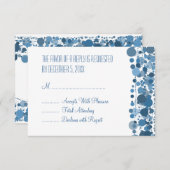 Mariage RSVP Dots modernes Bleu (Devant / Derrière)