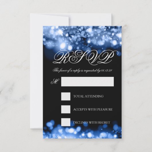 Mariage RSVP Éclairage Sapphire bleu (Devant)