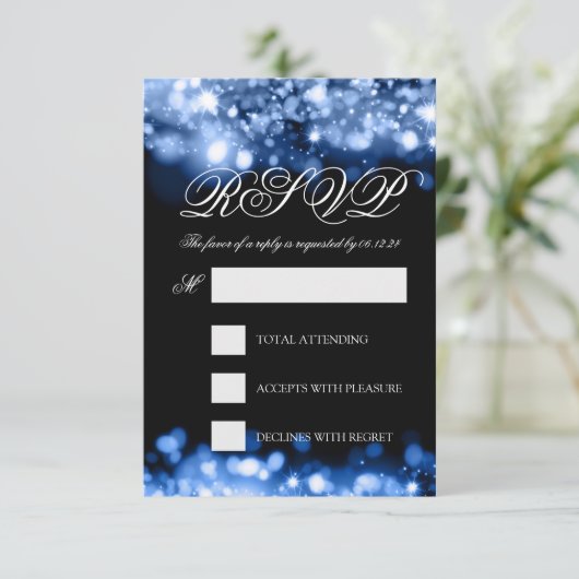 Mariage RSVP Éclairage Sapphire bleu (Debout devant)