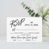 Mariage RSVP écriture Décontractée avec choix de m (Debout devant)