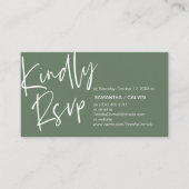 Mariage RSVP, Élégance Décontractée, Invitation ré (Devant)