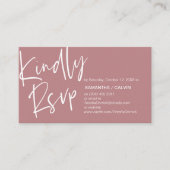 Mariage RSVP, Élégance Décontractée, Invitation ré (Devant)