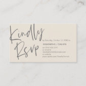 Mariage RSVP, Élégance Décontractée, Invitation ré (Devant)