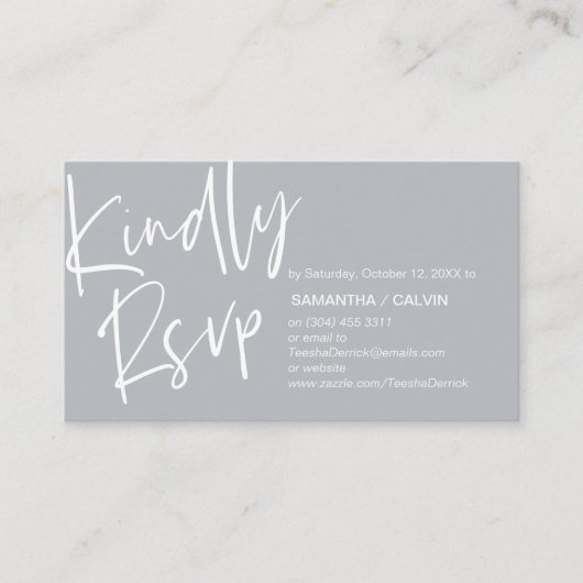 Mariage RSVP, Élégance Décontractée, Invitation ré (Devant)
